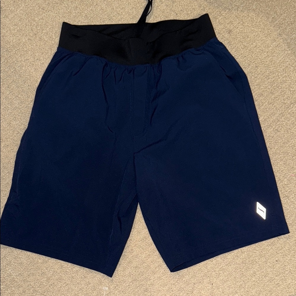 Skechers Blue and Black Athletic Shorts with Elastic Waistband